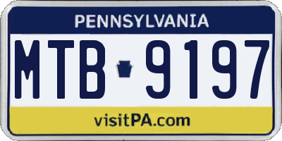 PA license plate MTB9197