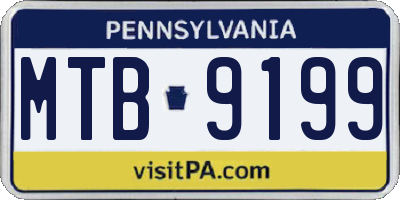 PA license plate MTB9199