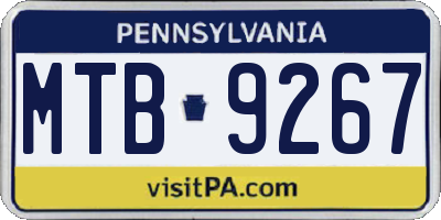 PA license plate MTB9267