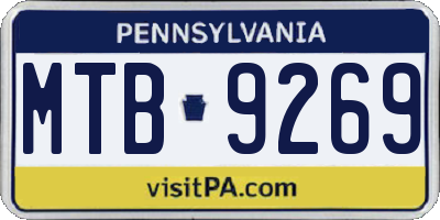 PA license plate MTB9269