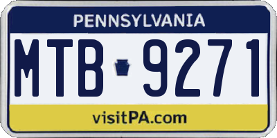 PA license plate MTB9271