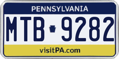 PA license plate MTB9282