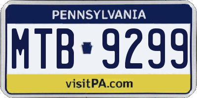 PA license plate MTB9299