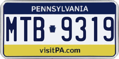 PA license plate MTB9319