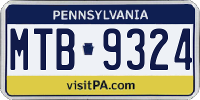 PA license plate MTB9324