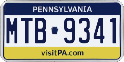 PA license plate MTB9341