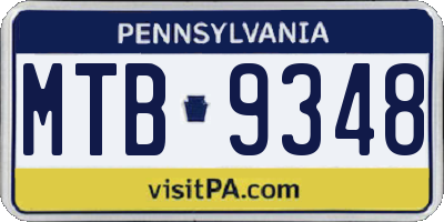 PA license plate MTB9348