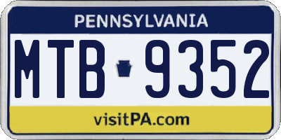 PA license plate MTB9352