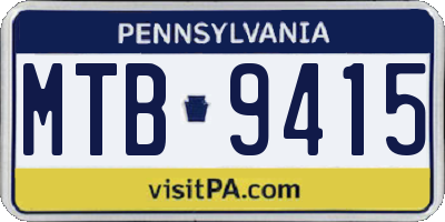 PA license plate MTB9415
