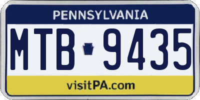 PA license plate MTB9435