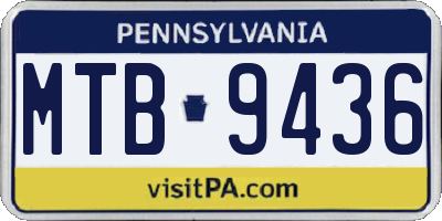 PA license plate MTB9436