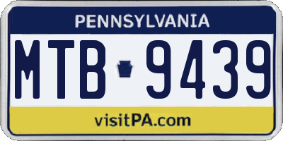 PA license plate MTB9439