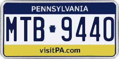 PA license plate MTB9440