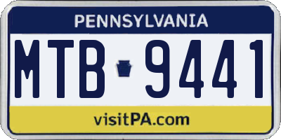 PA license plate MTB9441
