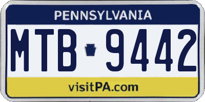 PA license plate MTB9442