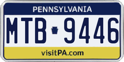 PA license plate MTB9446
