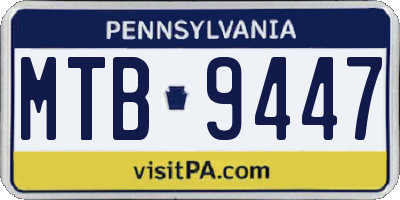 PA license plate MTB9447