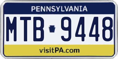PA license plate MTB9448