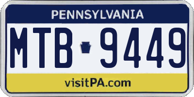 PA license plate MTB9449