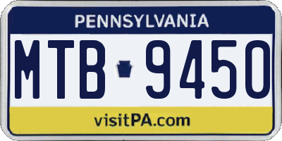 PA license plate MTB9450