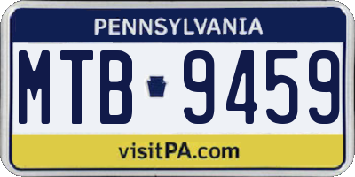 PA license plate MTB9459