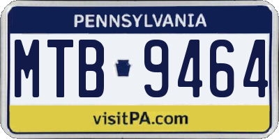 PA license plate MTB9464