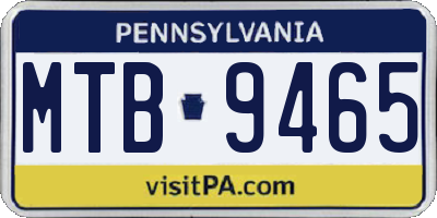 PA license plate MTB9465