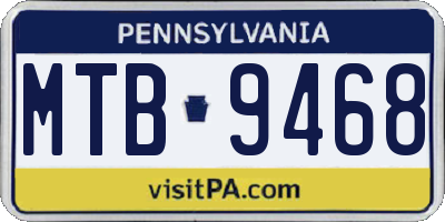 PA license plate MTB9468