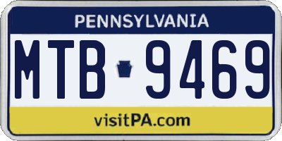 PA license plate MTB9469