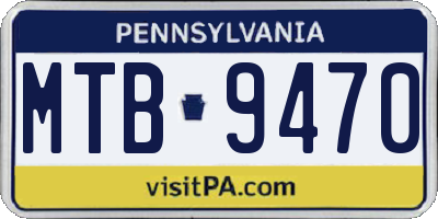 PA license plate MTB9470