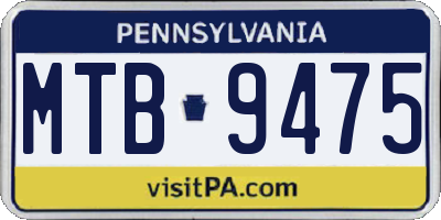PA license plate MTB9475
