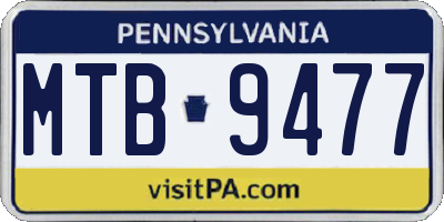 PA license plate MTB9477