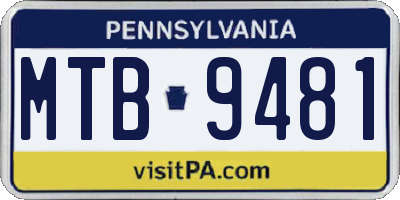 PA license plate MTB9481