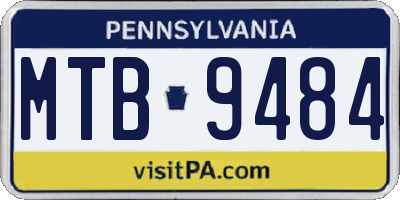 PA license plate MTB9484