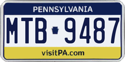 PA license plate MTB9487