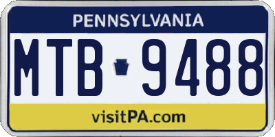 PA license plate MTB9488