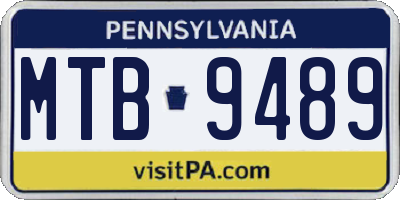 PA license plate MTB9489