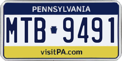 PA license plate MTB9491