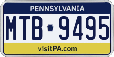PA license plate MTB9495