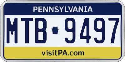 PA license plate MTB9497