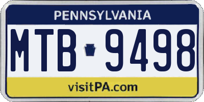 PA license plate MTB9498