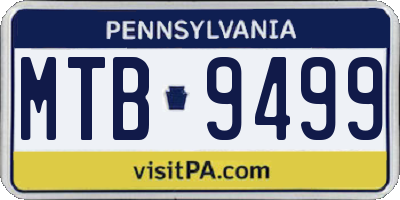 PA license plate MTB9499