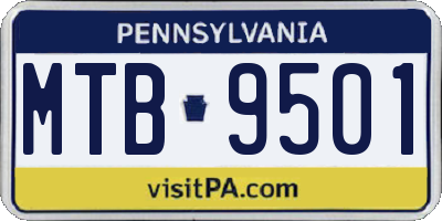 PA license plate MTB9501