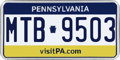 PA license plate MTB9503