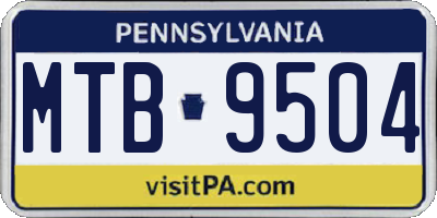 PA license plate MTB9504