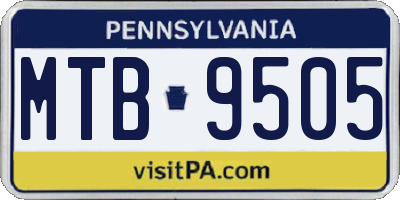 PA license plate MTB9505