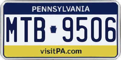 PA license plate MTB9506