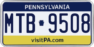 PA license plate MTB9508