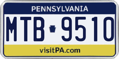 PA license plate MTB9510