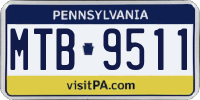 PA license plate MTB9511